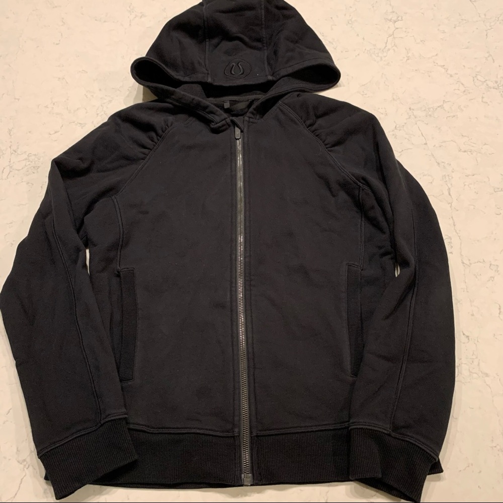 lululemon Zip-up Ruched Shoulder Hooded Sweatshirt